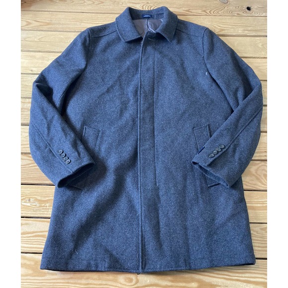 NEW JWN John W Nordstrom Wool Overcoat Size Small Men’s Grey Button Up